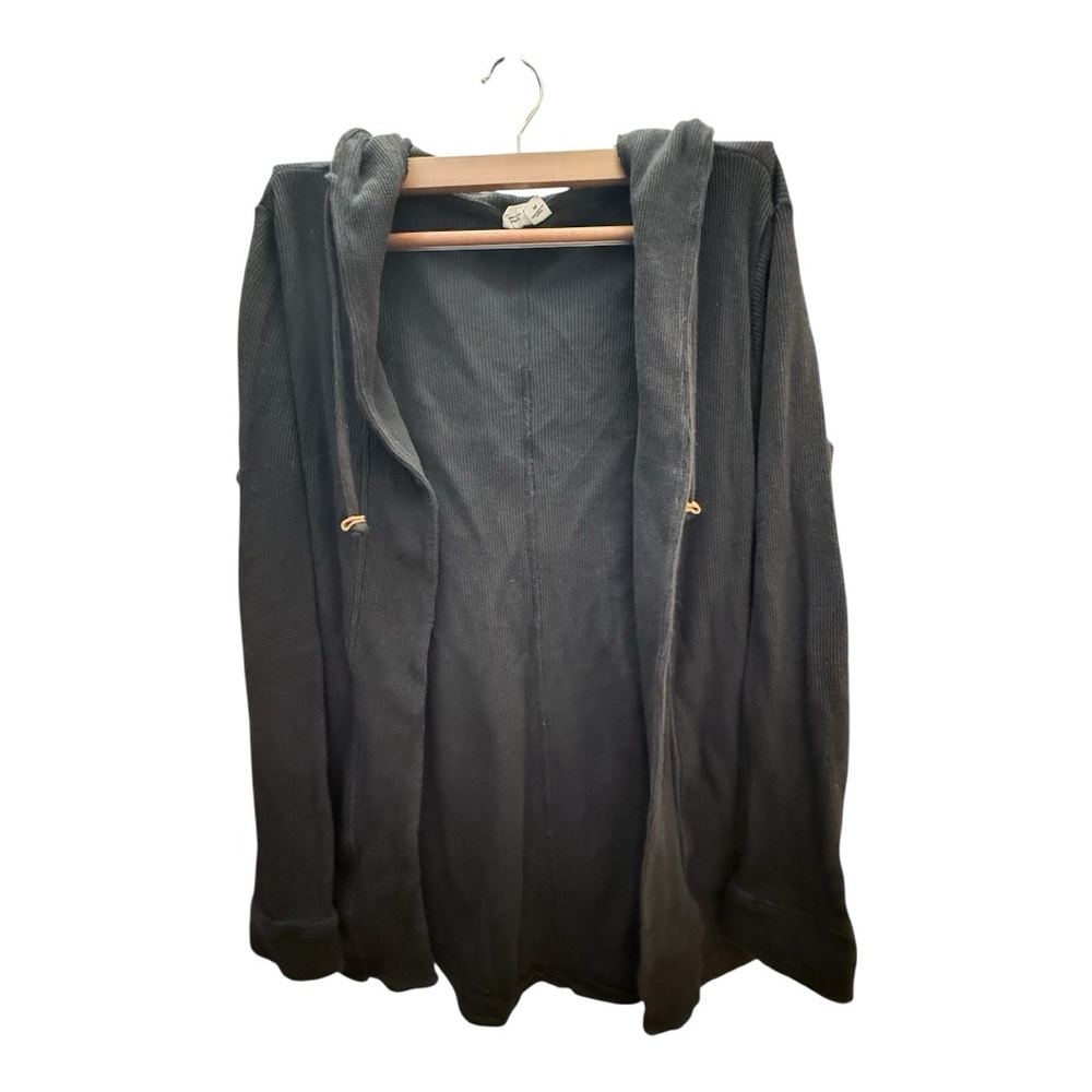 tentree Black Hooded Cardigan